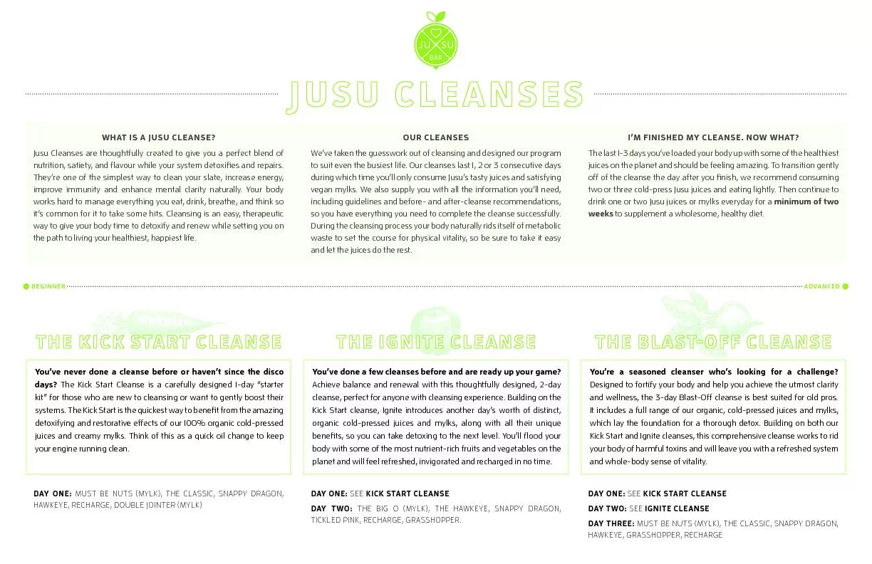 WHAT IS A JUSU CLEANSE?