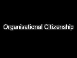 Organisational Citizenship