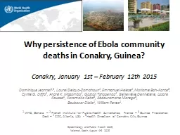 Why persistence of Ebola community deaths in Conakry, Guine