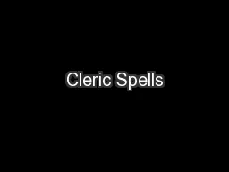 Cleric Spells