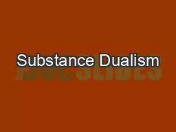 Substance Dualism