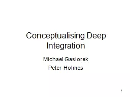 1 Conceptualising Deep Integration