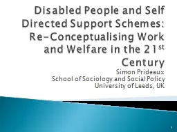 Disabled People and Self Directed Support Schemes: Re-