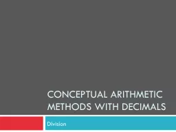 Conceptual arithmetic methods with decimals