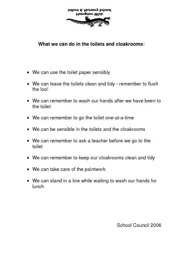 What we can do in the toilets and cloakrooms