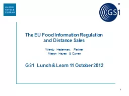 The EU Food Information Regulation