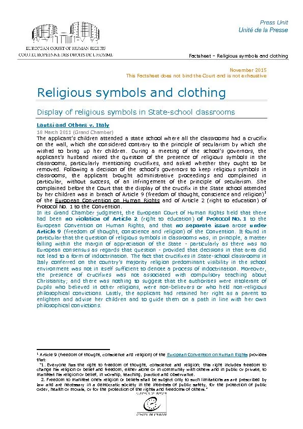 Religious symbols and clothing