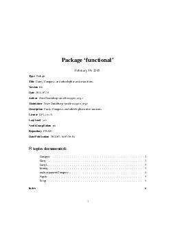 Package functional July   Type Package Title Curry Compose and other higherorder functions Version