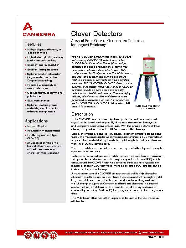 Clover Detectors