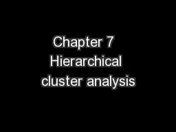 Chapter 7  Hierarchical cluster analysis