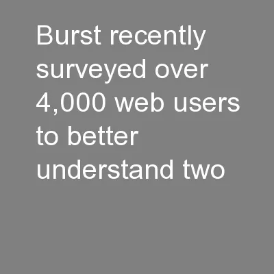 Burst recently surveyed over 4,000 web users to better understand two
