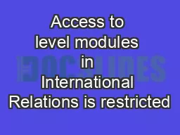 Access to level modules in International Relations is restricted