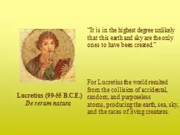 Lucretius (99-55 B.C.E.)