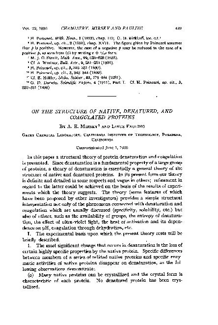 CHEMISTRY:MIRSKYANDPAULING6H.Poincare,Meth.Nouv.,1(1892),chap.III;G.D.