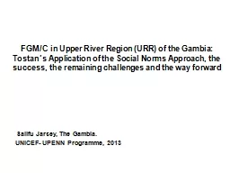FGM/C in Upper River Region (URR) of the Gambia: