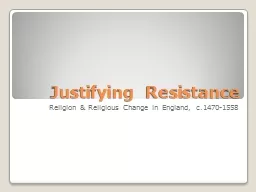 Justifying Resistance