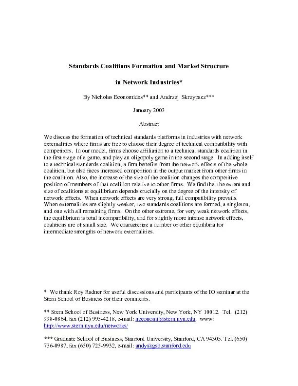 Standards Coalitions Formation and Market Structure