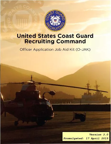 UnitedStatesCoastGuardRecruitingCommandOfficerApplicationJobAidKit(O-J