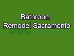 Bathroom Remodel Sacramento