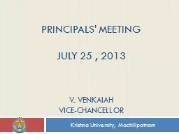 Principals' MEETING