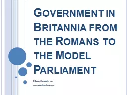 Government in Britannia from the Romans to the Model Parlia