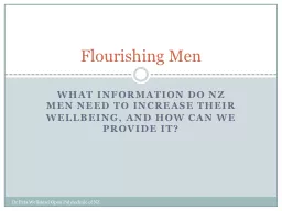 What Information do NZ men need to increase their wellbeing
