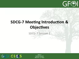 SDCG-7 Meeting Introduction & Objectives