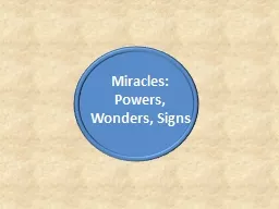 Miracles: Powers, Wonders, Signs