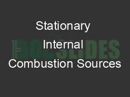 Stationary Internal Combustion Sources