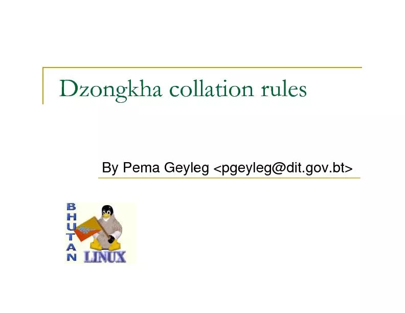 Dzongkha collation rules