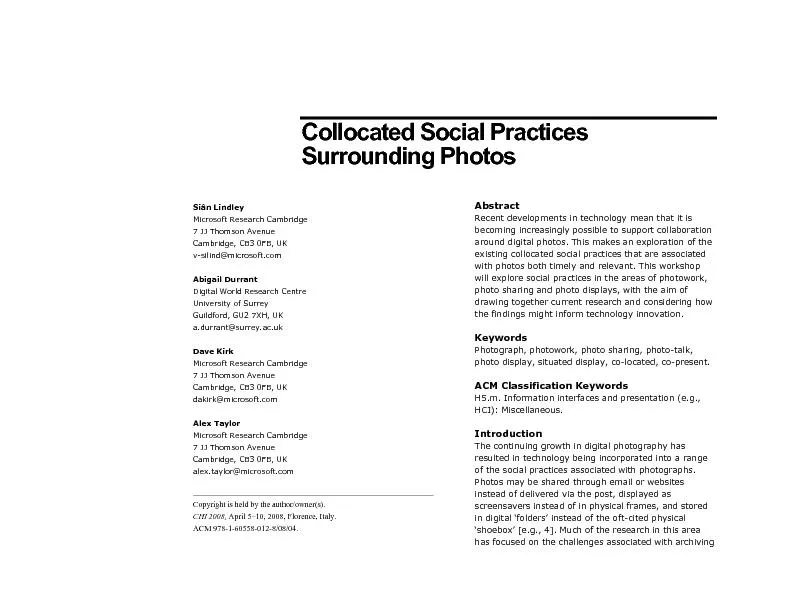 Collocated Social Practices