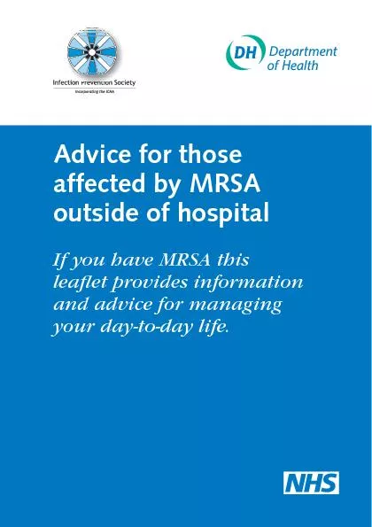 Advice for those affected by MRSA