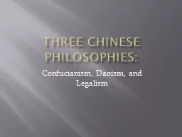 Three Chinese Philosophies:
