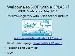 Welcome to SIOP with a SPLASH!