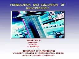 FORMULATION  AND  EVALUATION  OF