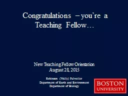 Congratulations – you’re a Teaching Fellow…