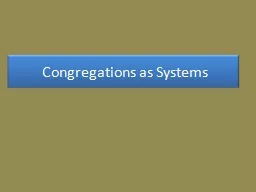 Congregations as Systems