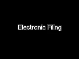 Electronic Filing