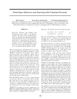 StateSpace Inference and Learning with Gaussian Processes Ryan Turner Marc Peter Deisenroth