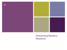 Generating Random  Numbers