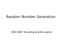 Random Number Generation
