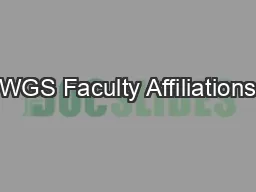 WGS Faculty Affiliations
