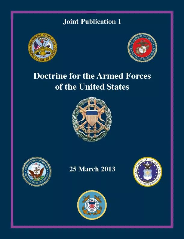 25 March 2013Doctrine for the Armed Forcesof the United States
...