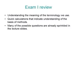 Exam I review