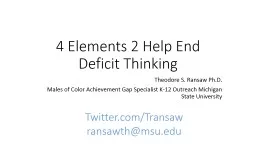 4 Elements 2 Help End Deficit Thinking