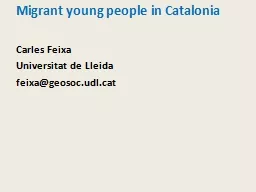 Migrant young people in Catalonia