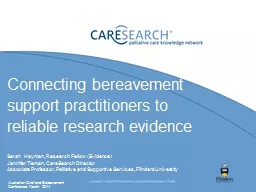 Connecting bereavement support practitioners to reliable re
