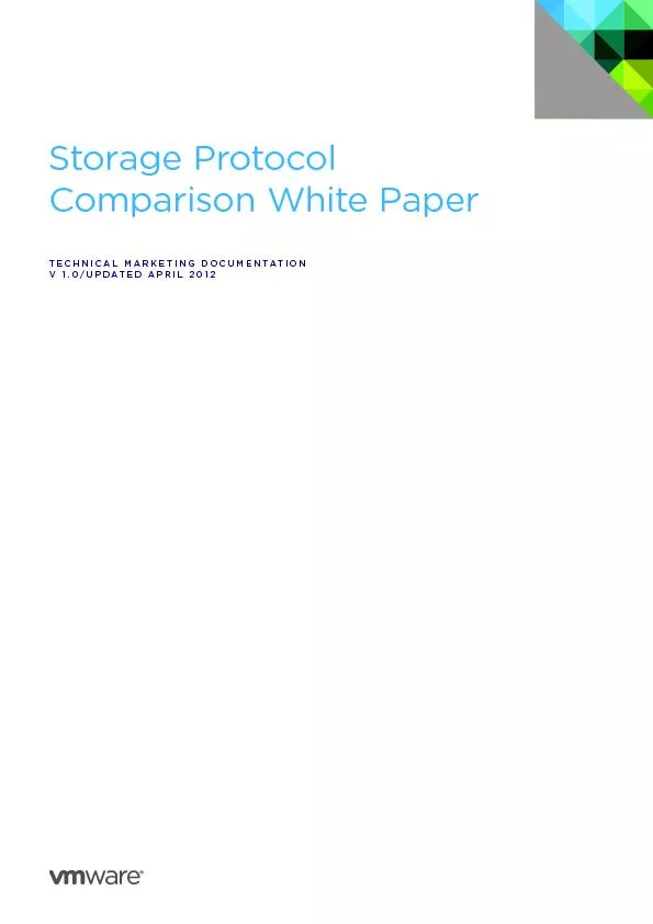 Storage Protocol Comparison White PaperTECHNICAL MARKETING DOCUMENTATI