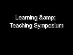Learning & Teaching Symposium
