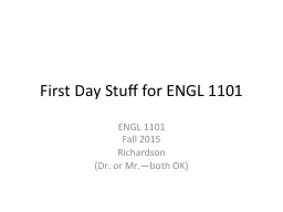 First Day Stuff for ENGL 1101